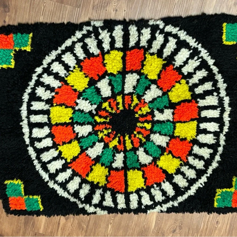 Vintage Colorful Geometric Pattern Rug